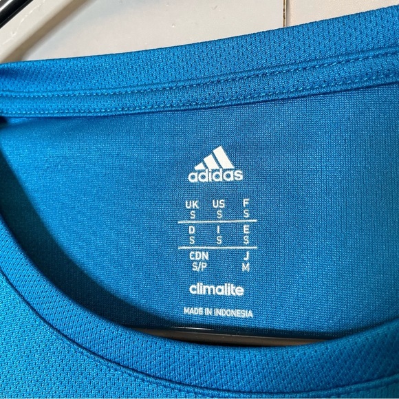 Adidas Men’s Teal Blue Long Sleeve climalite base layer Shirt size small - Picture 3 of 9